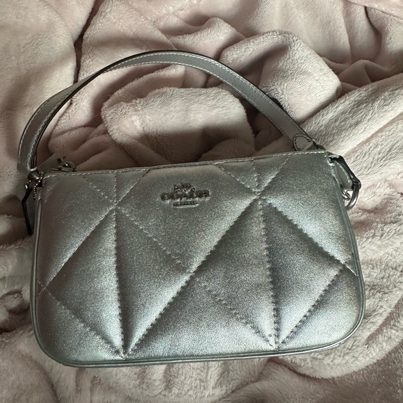 NWOT Coach Metallic Silver Quilted Nolita Bag - Picture 1 of 8